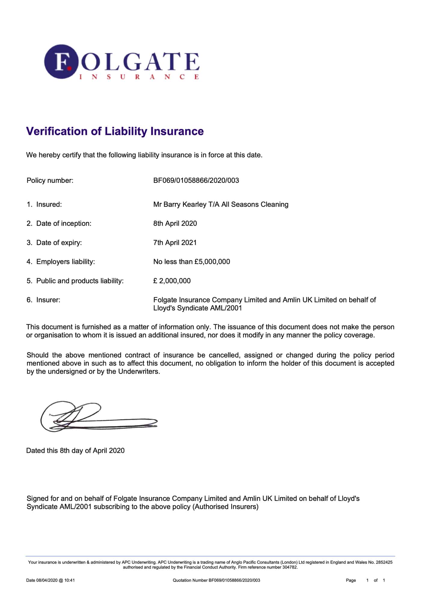 Product Liability Insurance