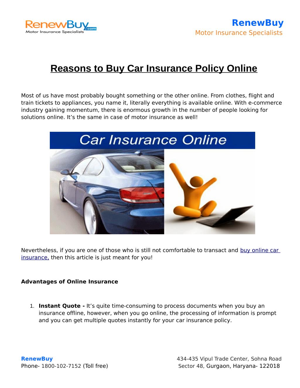 Buy Car Insurance Online
