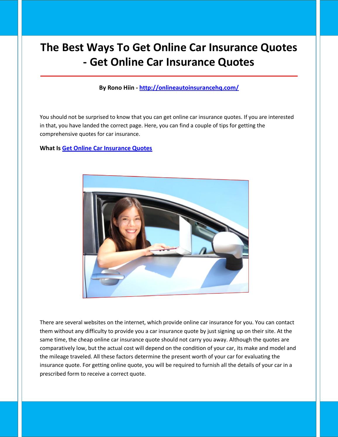 Get A Quote Online